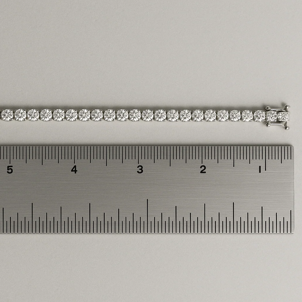 Bracelet measured on a ruler