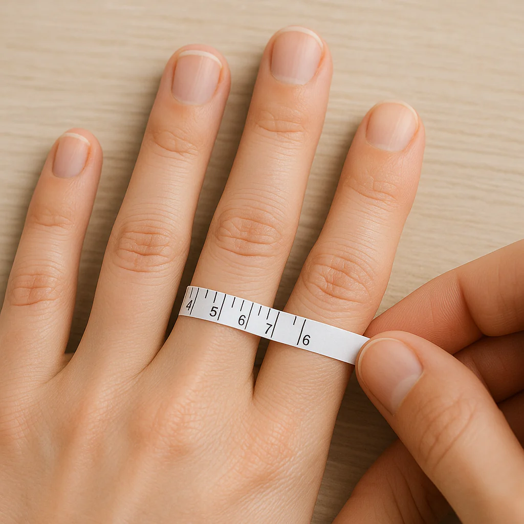 Measure your finger with paper strip